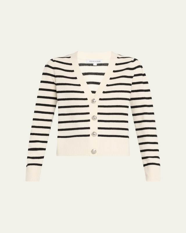 Solene Stripe Cashmere Cardigan